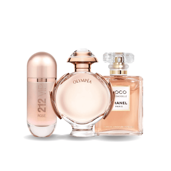 Pack de 3 Parfums | 212 VIP Rosé | Olympéa | Chanel Coco Mademoiselle (100ml)